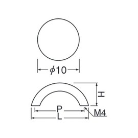 シロクマ 丸棒半月ハンドル HB-13 小小 ホワイト