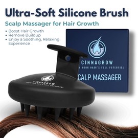 Cinnagrow Scalp Massager Hair Growth – Ultra-Soft Silicone Scalp Massager, Scalp Massage Tool with Anti-Slip Handle, Hanging Hole – Scalp Brush for Men and Women