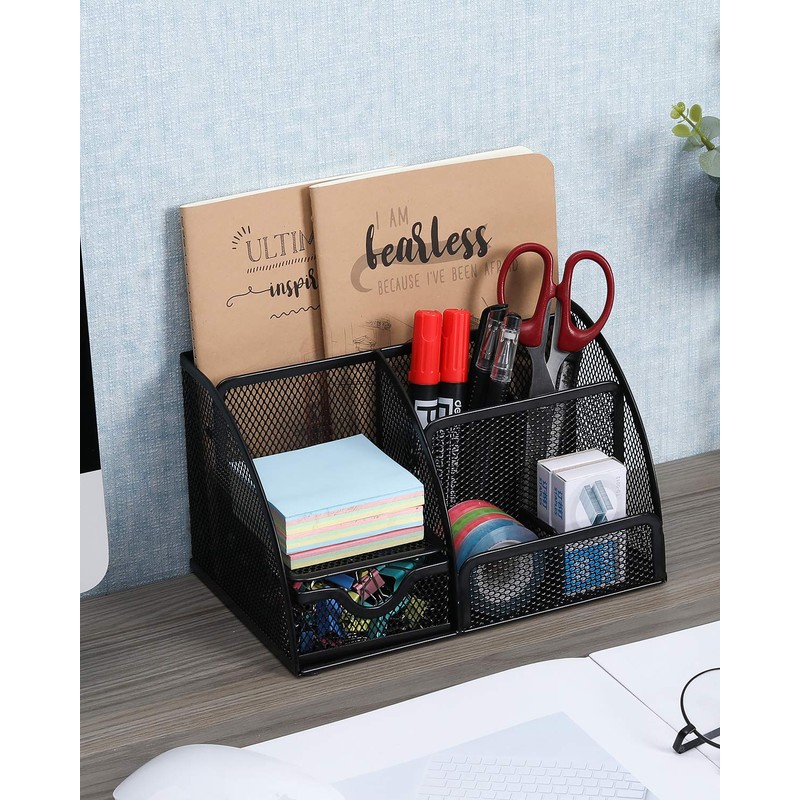 EasyPAG Office Mesh Desk Tidy Versatile Stationery Storage Desktop Organiser