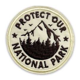 Protect Our National Park Parche de 3 pulgadas divertido naturaleza, bosque, camping, senderismo, humor, planchar/coser bordado, parches de tela para camionero, sombreros, ropa, mochila, accesorios de