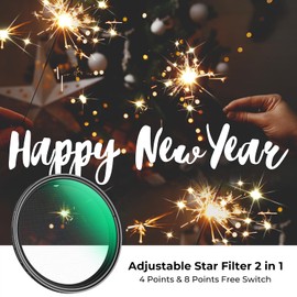 K&F Concept 82mm Variable Star Filter, 4 Points 8 Points Cross Star Special Effects Optical Glass Lens Filters (Nano-K Series)