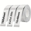 Clear D30 Label Tape, 3Rolls 12x40mm Transparent Thermal Label Paper