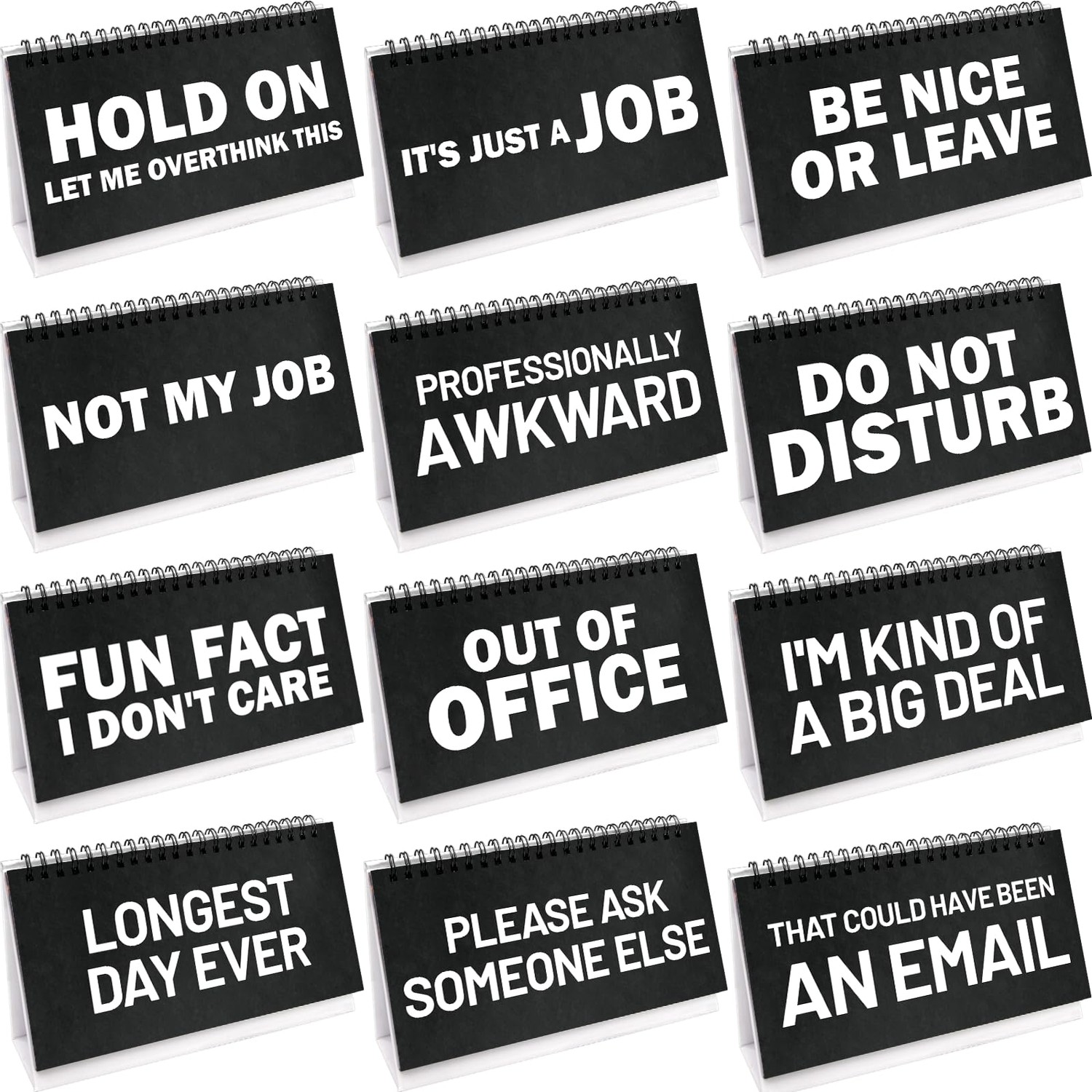 Fancy Land Funny Desk Signs 30 Flip Snarky Messages Desktop Work ...