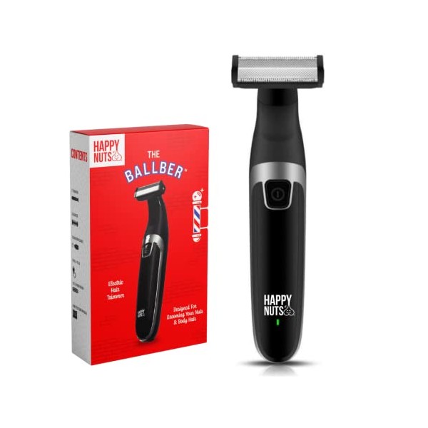 The Ballber™ Groin Trimmer for Men by Happy Nuts - Waterproof Rechargeable Ball Shaver for Men - No Nicks or Cuts - Electric Hygiene Groomer