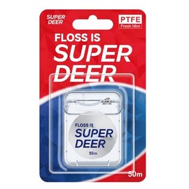 Super Deer Flat Dental Floss - Mint, PTFE Floss, Gentle on Gums, Expands & Stretches,Plaque Remover for Teeth, Shred Resistant, Floss Slides Smoothly, Easy to Use, 55 yd (1)
