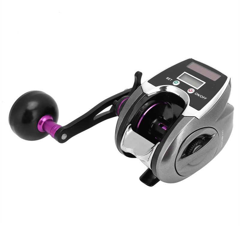 Solar Digital Display Fishing Reel Casting Wheel Rechargeable Single Rocker