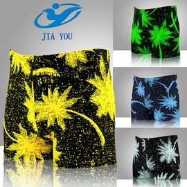 A873 Big Size Men's Trendy Boxer Swim Trunks with New Coconut Print (2016 Edition) - Universal Fit (120-200 lbs) Lake Blue 10ea