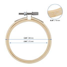 MANCHAP 20 Pack 8cm/3 Inch Embroidery Hoops, Adjustable Embroidery Rings, Bamboo Circle Cross Stitch Hoop Rings for Craft Making
