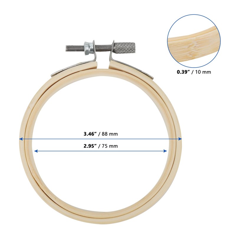 MANCHAP 20 Pack 8cm/3 Inch Embroidery Hoops, Adjustable Embroidery Rings,