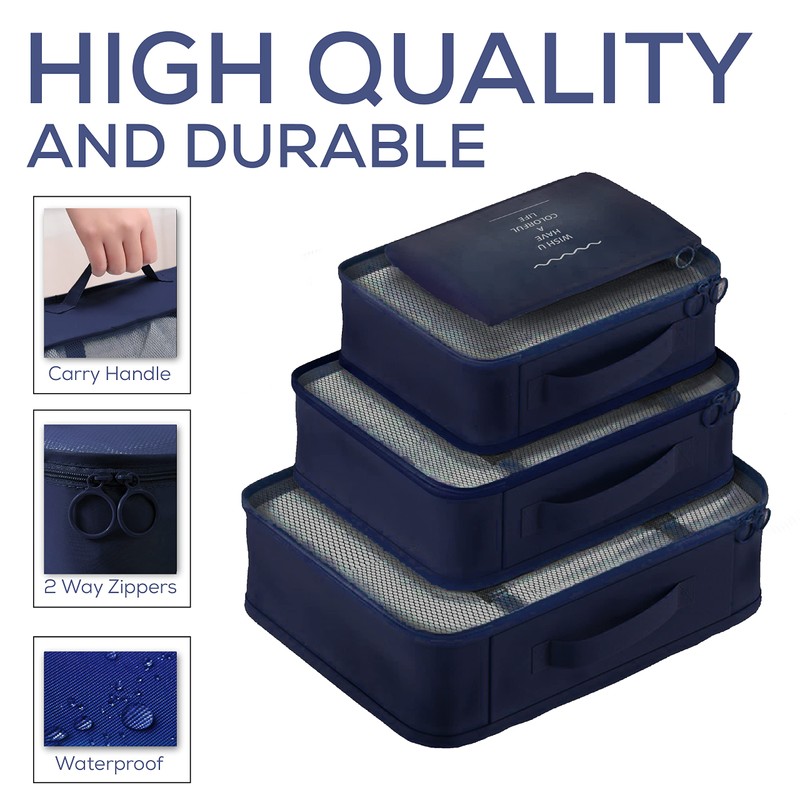 Aysthetics 9 Pcs Packing Cubes for Suitcase with 3 zipper