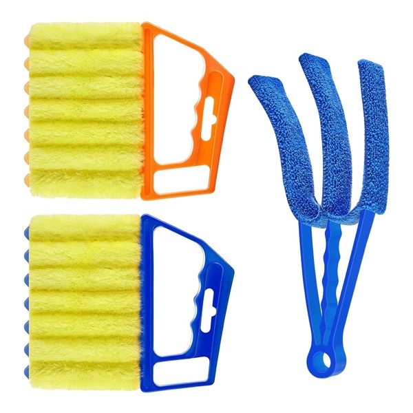 SYEYCW 3 Stück Jalousienreiniger, Mikrofaser Putztuch Reiniger, Reinigungsbürste für Jalousien,