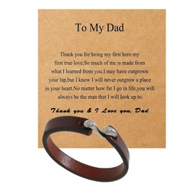 72ore Leather Bracelet for Men Leather Birthday Bracelet Gift for Grandson Unique Gift for Son Trendy Brown Leather Bracelet Jewelry Gift for Him