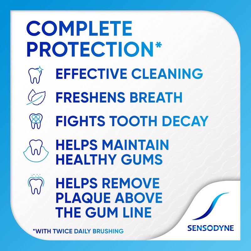 Sensodyne Complete Protection Sensitive Toothpaste for Sensitive Teeth - 3.4oz