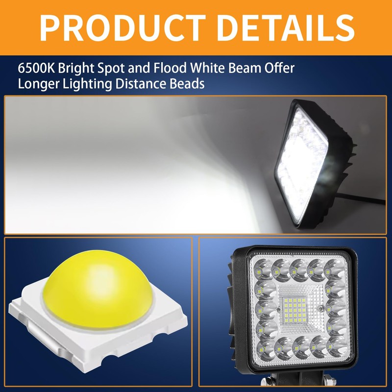 LED Pod Lights, LED Lights Cubes, for Motorcycle SUV ATV