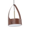 LED Chandelier Pendant Lamp Wood Grain Imitation Iorn Warm Lighting