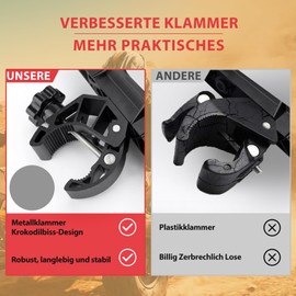 KEMIMOTO Bicycle Bottle Holder, Drink Holder Bicycle, Water Bottle Holder with 1.5-4 cm Metal Clamp, Water Bottle Holder for MTB, Folding, Road Bikes, Scooters, Prams, Wheelchairs, Motorcycles, Boats