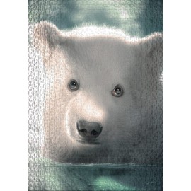 Ulmer Puzzleschmiede - Snowflake Puzzle - Cute Polar Bear Baby 1000 Piece Puzzle - The Little Polar Bear with the Faithful Look is a Sophisticated Animal Puzzle for Adults