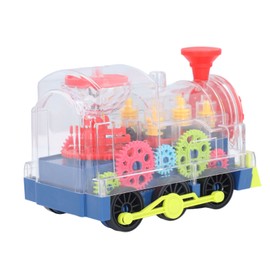 Electric Gear Train Toy with Lights and Music Educational Interactive Battery Operated Transparent Gear Train Toys
