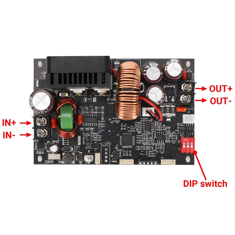 DROK CNC DC Buck Converter with Meter, 6-70V to 0-60V