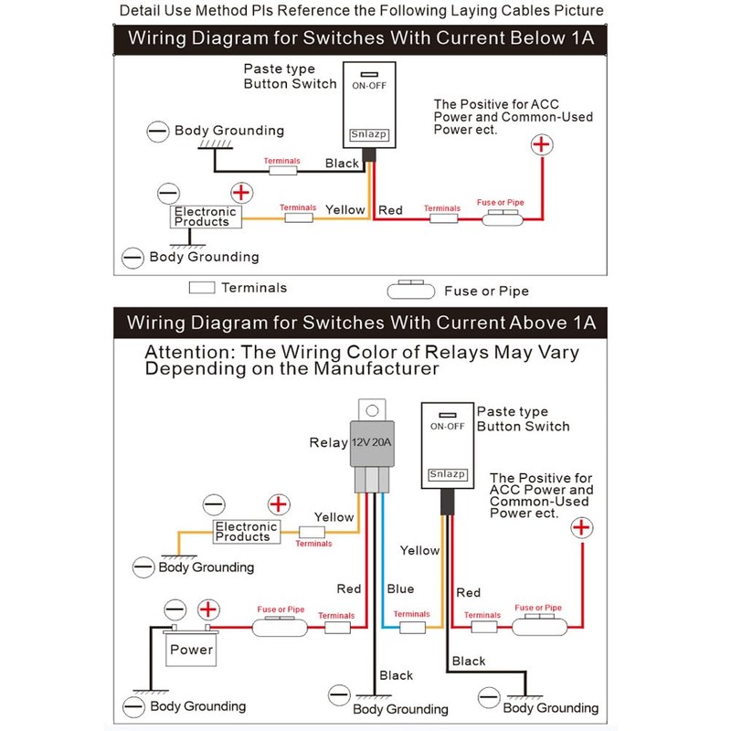 DIY Surface Mount Switch - ON/Off DC12V Automotive Pushbutton Switch