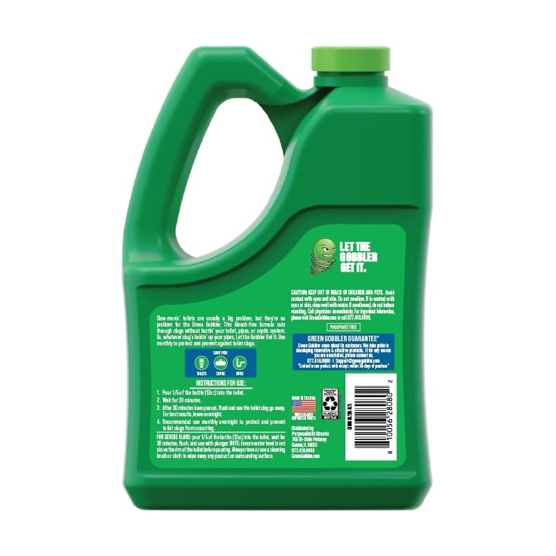 Green Gobbler Liquid Toilet Plunger | Clog Remover | Safe