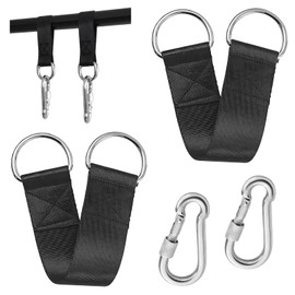 kaiyaya Set of 2 Swing Attachment Set with Heavy Duty Carabiners and D-Rings Hammock Attachment Suspension Strap Kit Hanging Chair Tree Swing Strap Swing Attachment for Suspension