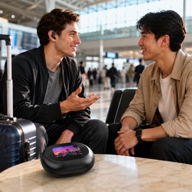 MS188 AI Translation Earbuds for Travel & Calls – Touchscreen Charging Case with Long Battery Life for Daily Communication