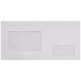 Sukko Kogyo Envelopes, Double Window, White, 100 Sheets