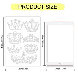 MAYJOYDIY Crown Motif Rhinestone Iron-On Hotfix Transfer Sticker Various Crown Shapes Shiny Rhinestone DIY Applique Sticker for Iron-On Crystal Patch for T Shirts Jackets Clothing Crafts