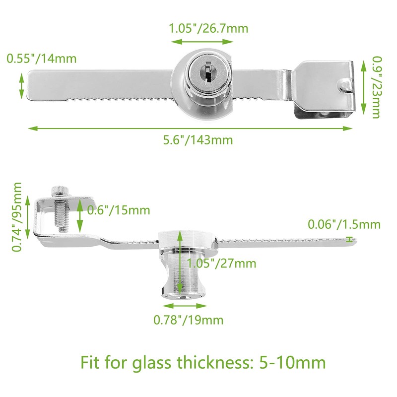 Jiozermi 4 Pack Sliding Glass Door Ratchet Lock with 4