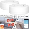 Luminea Home Control Water Alarm: Set of 2 WiFi Water
