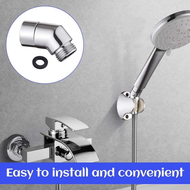 Shower Head Adapter, 1 Pcs 135 Degree Shower Elbow Adapter,