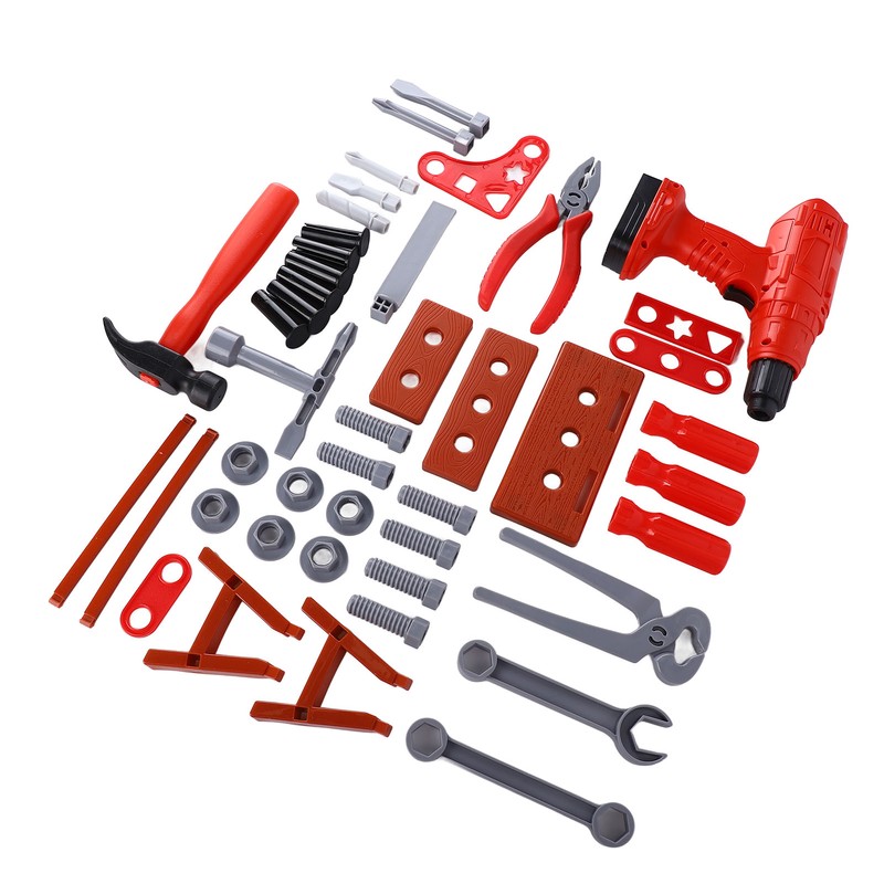 42pcs Kids Simulation Repair Tool Set Hammer Wrench Electric Drill