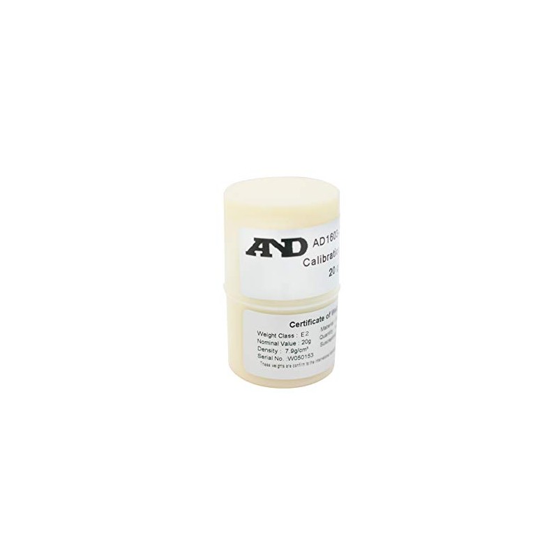 A&D AD1603-20E2 Calibration Weights OIML Cylindrical Weights Grade E2 0g