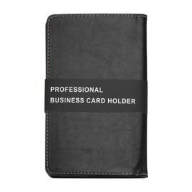 PATIKIL Leather Business Card Holder, Professional Business Card Book Organizer Name Card Book Holder 240 Card Capacity for Different Cards, Black