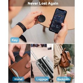 Air Tracker Tags 2 Pack - for iOS Only - Bluetooth Keys Finder Luggage Tracker Compatible with Apple Find My APP, Item Locator Item Finder for Luggage, Backpack, Suitcases