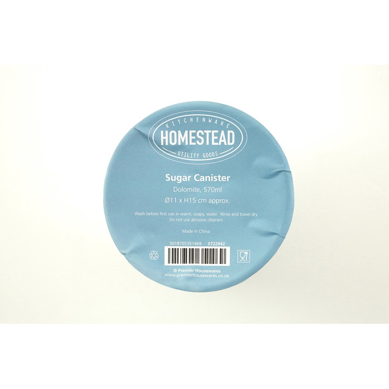 Premier Housewares Homestead Sugar Canister, 570 ml - White