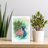 QUILLCRAFT Peony and Peacock Greeting Card, Animal Quilled Quilling, Birth