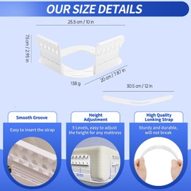 HiSweetHome Bed Sheet Holder Adjustable Bed Sheet Clips & Fitted Sheet Lock for Corners, Lock Sheet Holder with Straps Keep Sheets Firm & Tight Fit Any Sizes Mattress, Easy Installation (4PCS White)