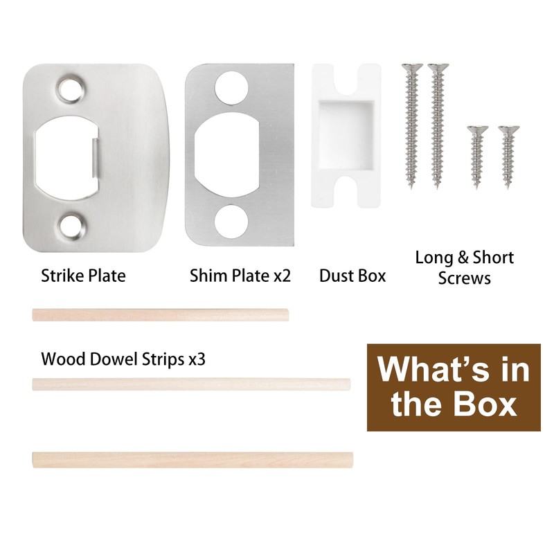 MOSECYOU Standard Door Lock Strike Plate with Spacer Shim, Door