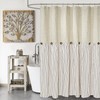 DOSLY IDÉES Farmhouse Shower Curtain,Beige and Brown Stripe,Button Curtain,Linen and