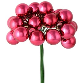 Vickerman 6" Berry Red Shiny Ball Ornament Christmas Pick. There are 2 Picks per Pack.
