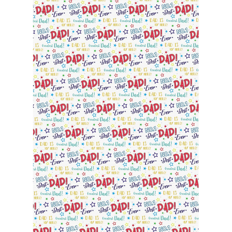2 Sheets Father's Day Best Dad Ever Design Wrapping Paper