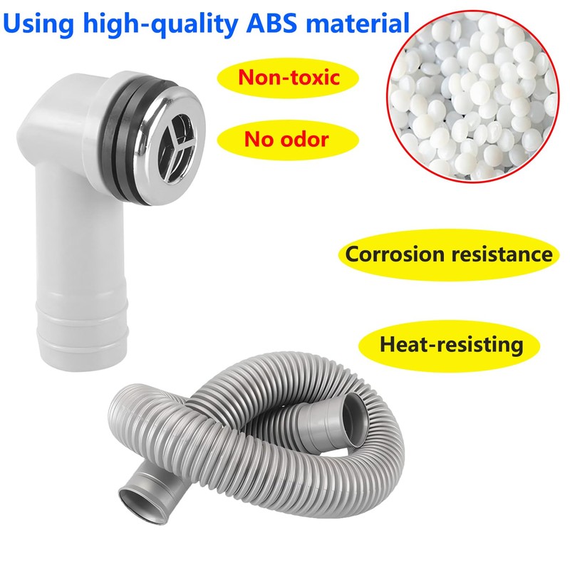 QRITY 1 PCS Overflow Pipe, 29x29mm Round Interface, Kitchen Sink