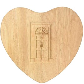 'No. 10 Downing Street Door' Wooden Heart Shaped Chopping/Cutting Board (WB00077643)