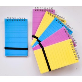 NAYA Notepads 6 Pack Spiral Pocket Notebooks, Wire Bound Flip Witting Note Pad, Small Memo, Jotting, Doodle Pads, Reporter Multipack Notebook Mini.