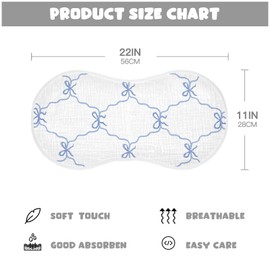 vvfelixl Muslin Burp Cloths Blue Ribbon Bow Baby Washcloths for Baby Girl Boys 2 Pack