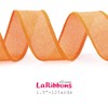LaRibbons Orange Linen Wired Ribbon 1 1/2 Inch x 12