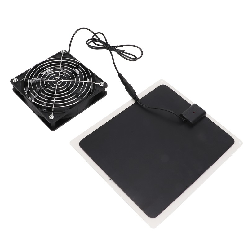 10W Solar Panel Fan Kit Waterproof Cooling Ventilator for Dog