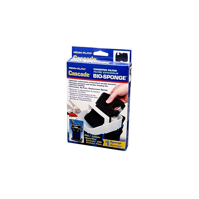 Penn-Plax Cascade 500/350 GPH Canister Filter Aquarium Bio Sponge Replacement,